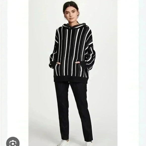 6397 || striped Baja hoodie Oversized Sweatshirt Medium - Picture 3 of 9